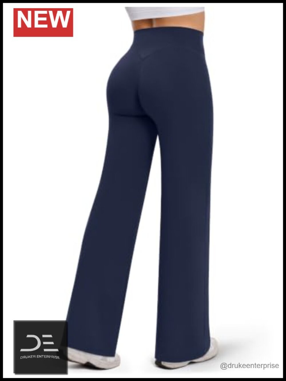 Wide Leg Yoga Pants No Front Seam High Waisted Booty Lifting Workout Lounge